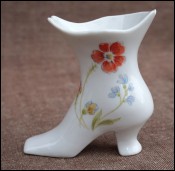 Vintage Miniature Shoe Transferware Porcelain Flower