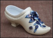 Cobalt Blue Gilt Porcelain Miniature Shoe Valentine