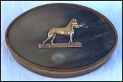 Empire Hunting Dog Pointing Gold Horn Snuff Box