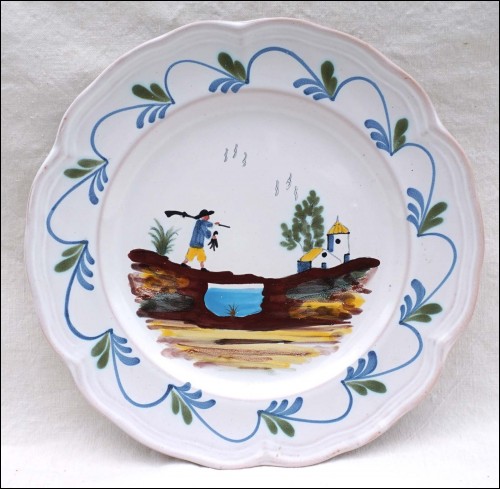 Faience Decorative Plate Return of Hunting G Asch Ste Radegonde