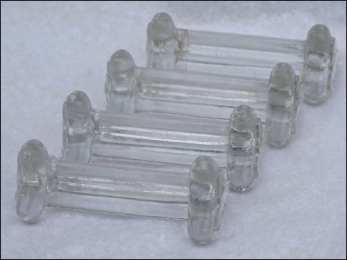 French Pressed Glass 4 Knife Rest 1950