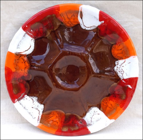 Oyster Plate Vallauris White Foam Faience 70's