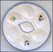 Oyster Plate Faience St Clement Cocorico