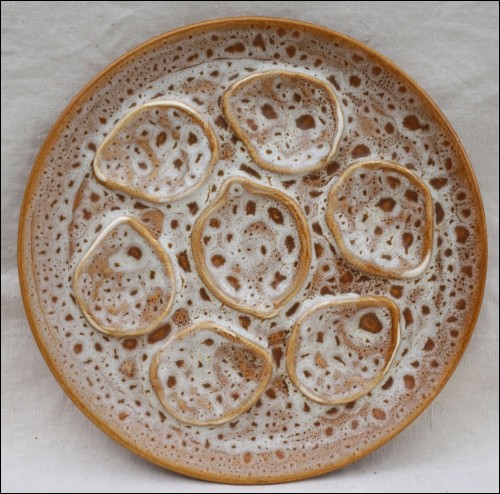 Yellow Oyster Plate French Faience Niderviller 60's