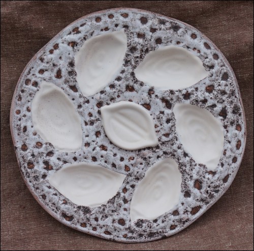 Orfinox French Large Oyster Plate Faience Vintage