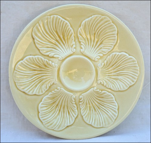 Oyster Plate Sand Proceram French Faience 1950's