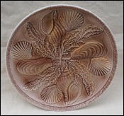 Oyster Plate Faience Shell Seaweed Revernay 1960