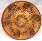 Oyster Plate Butterscotch Faience Revernay Digoin 1960's