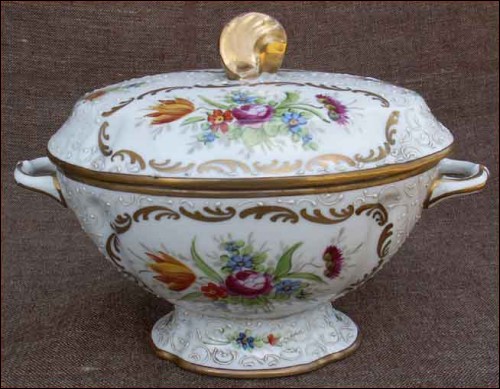 Meissen Porcelain Gilt Sauceboat 19th century