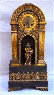 French Empire Ormolu Bronze Mantle Clock Paris Movement Early 19th C