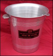 Aluminum Champagne Cooler Ice Bucket VOUVRAY Vaudenuits 1960