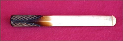 Art Deco Cigarette Holder Geometric Leaves Engraved Bakelite