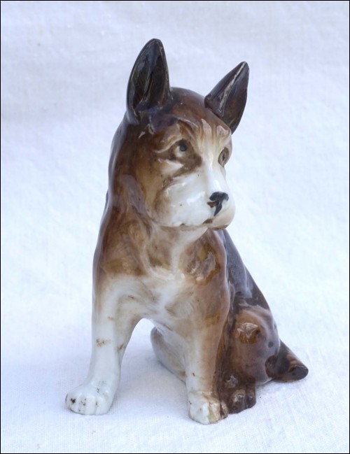 Scottish Terrier Figurine Hand Painted German Porcelain Numbered