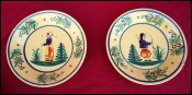 QUIMPER BRETON HENRIOT Pair Decorative Plate 1940