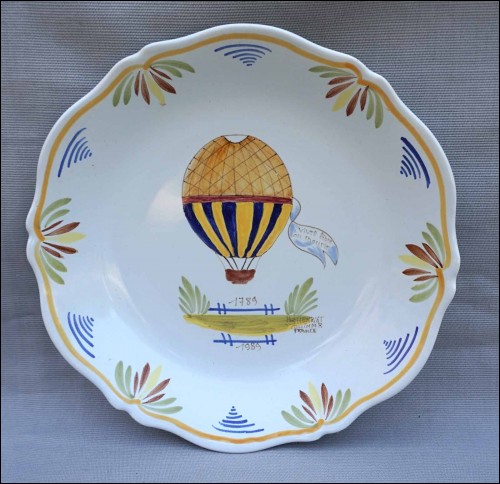 QUIMPER HB HENRIOT Revolutionary Plate Haot Air Baloon