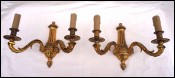 Chased Gilt Bronze Pair Wall Sconces Louis XVI style 2 Lights