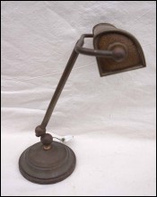 Vintage Brass Adjustable Desk Lamp French Art Deco 1940