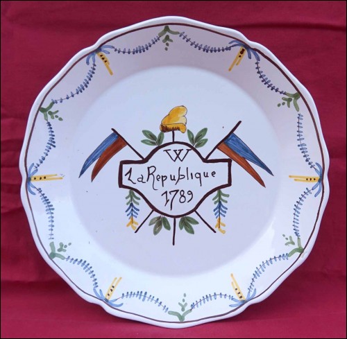 Faience Revolutionary Plate Motto The Republic Phrygian Cap
