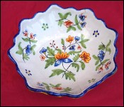 DESVRES FOURMAINTRAUX Ribbed Salad Bowl Franch Faience Late 19th C