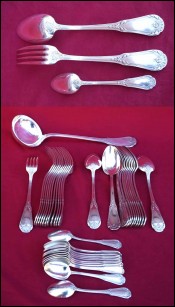 French Louis XV Style Silverplate Flatware 12 Places Settings SFAM 37 Pcs