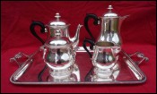 ERCUIS French Silverplate Tea Coffee Set 5 Pcs Shell Louis XV