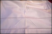Embroidered Bed Sheet Ladder Work Mono MG White Cotton 110