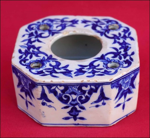 DESVRES Fourmaintraux Faince Inkwell Rouen Decor 19th C