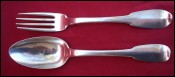 Antique French Sterling Silver Dinner Fork Spoon Rare Hallmarked 18th C 140g 4,93oz