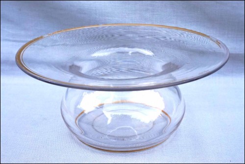 Art Glass Gilt Clear Crystal Spitoon Cuspidor Vase 19th Century