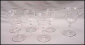 Baccarat St Louis French Cut Crystal 6 Wine Tulip Glasses 1910's