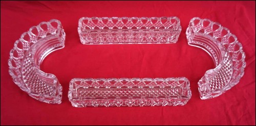 BACCARAT Pressed Crystal Tabletop Centerpiece Vases 4 Pcs Early 20th C