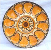 HB QUIMPER Oyster Platter Server Dish French Faience 1960