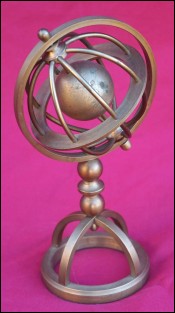 Armillary Sphere Miniature Brass  Ball Paperweight Desk Hand Crafted