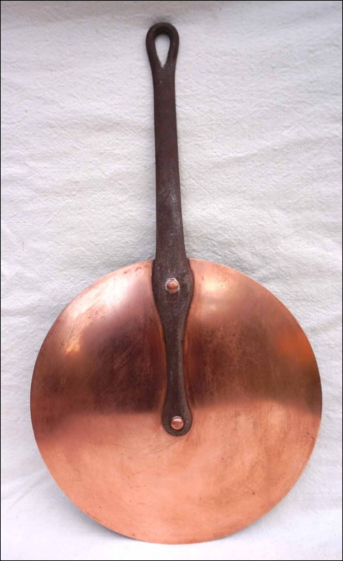 Chef Cookware Tined Copper Lid Iron Handle Ø 9 7/8