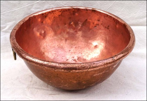 Chef Cookware Copper Mixing Whipping Bowl Rolled Edge Ø 12 1/4