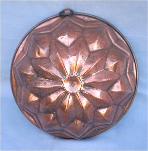 Tined Copper Ring Mold Jelly Aspic Pudding Cake Chef Coockware 1900