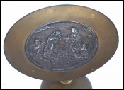 Tazza Coupe Bowl Silverplate Central Medallion Cupid Brass Late 19th C