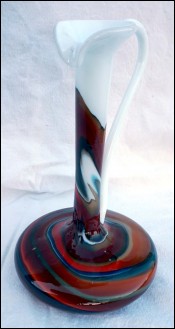 Italian Art Glass Opaline Pitcher Vase Firenze Empoli Mid Century 1960