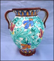 MONACO CERAT French Hand Painted Ceramic Vase Signed Numbered Vintage