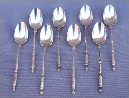 Renaissance Silver Plate Set of 8 Coffee Mocha Spoon