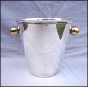 Vintage Silver Plate Ice Bucket Cooler A Gelb Paris