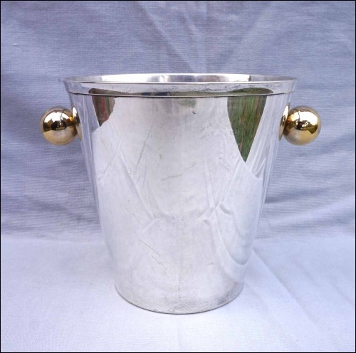 Vintage Silver Plate Ice Bucket Cooler A Gelb Paris