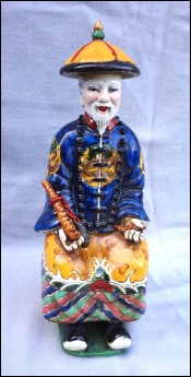 Chinese Wiseman Mandarin Porcelain Figure 11" Tall