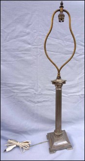 Victorian Chromium Plate Corinthian Column Table Lamp 30