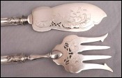 Sterling Silver Fish Serving Set Louis XV Style Fork Knife 1900