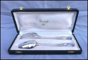 CHRISTOFLE MARLY Pattern Dinner Fork and Spoon Set Boxed