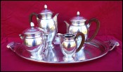 Art Deco Tea Coffee Service Tray Silverplate Orbrille Paris 1940