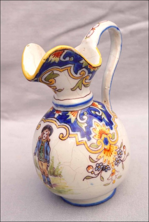 DESVRES FOURMAINTRAUX Fr Little Breton Creamer Pitcher Late 19th C