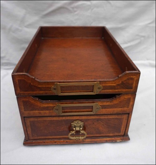 Filing Cabinet Marquetry Wood Desk Top Slide Tray Locker Drawer