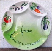 Grill Crudite Fondue Plate French Majolica